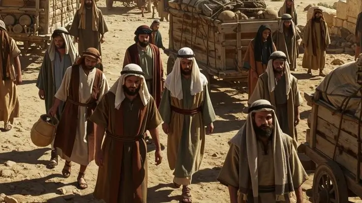 Bangsa Arab dan Yahudi Jejak Satu Rumpun  Bitchology Orang orang Yahudi dan Arab kuno berjalan bersama kuda dan keledai di gurun menggambarkan akar sejarah yang satu dalam rumpun Semitik dan penyembahan kepada Tuhan yang sama